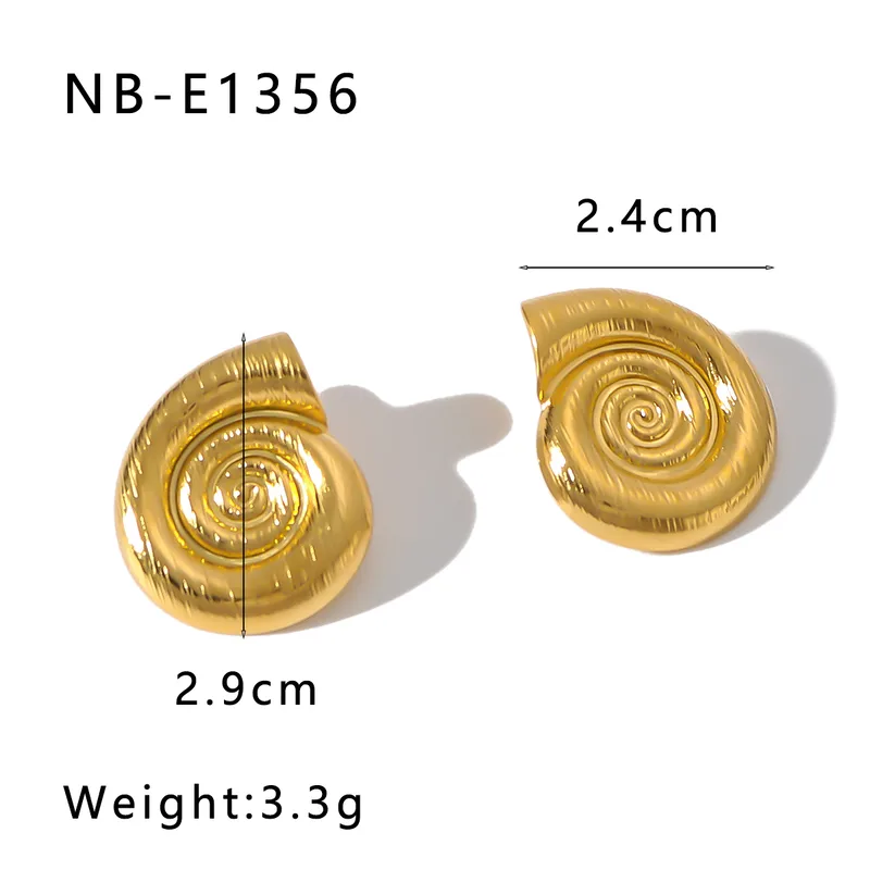 Golden Conch Ear Studs