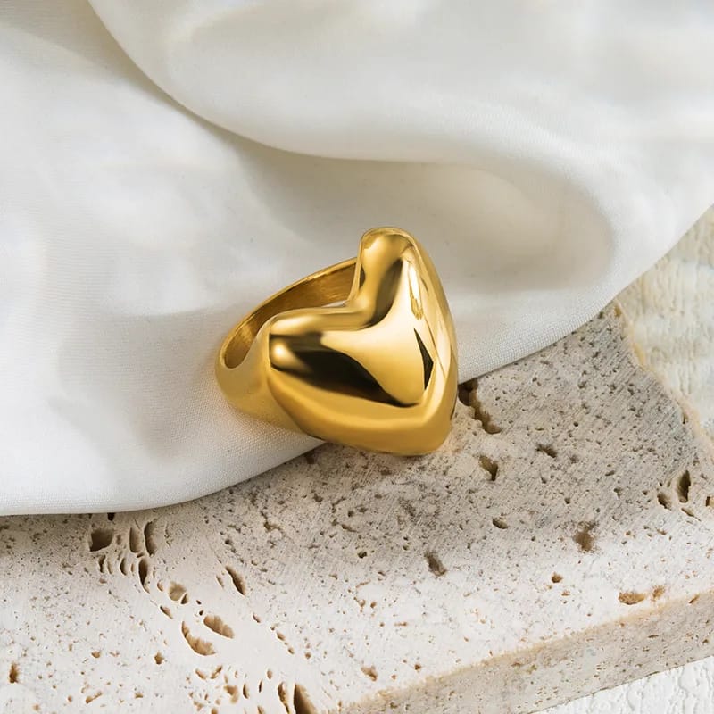 Golden Glow Heart Ring