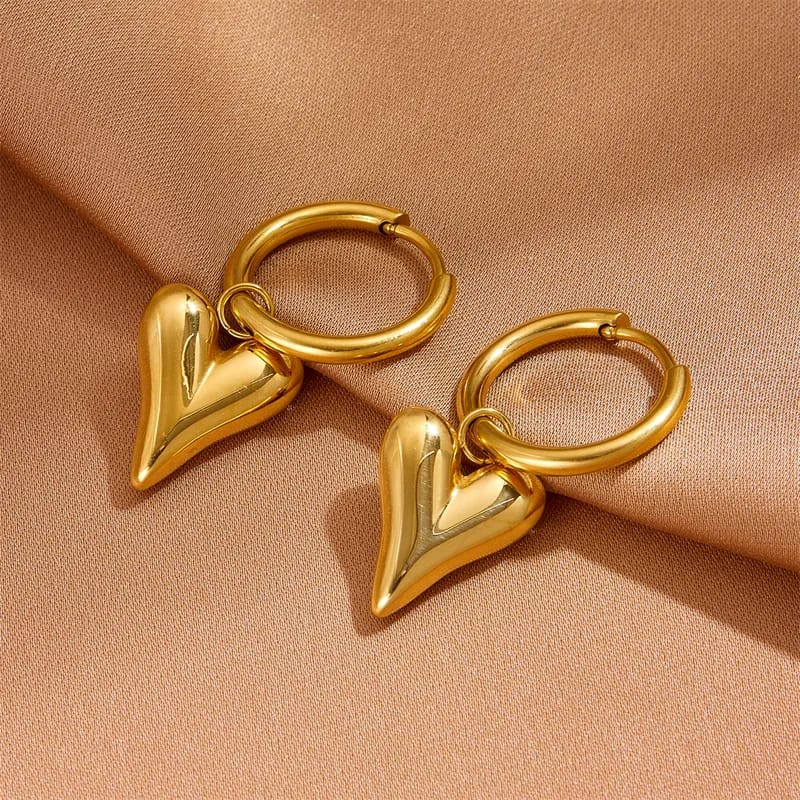 Gold Heart Zircon Set 18K Gold plated