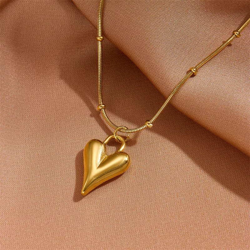 Gold Heart Zircon Set 18K Gold plated