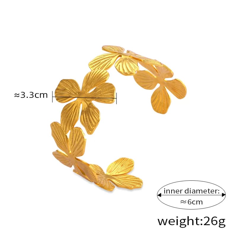 Modern classic floral bracelet(18k Gold plated)