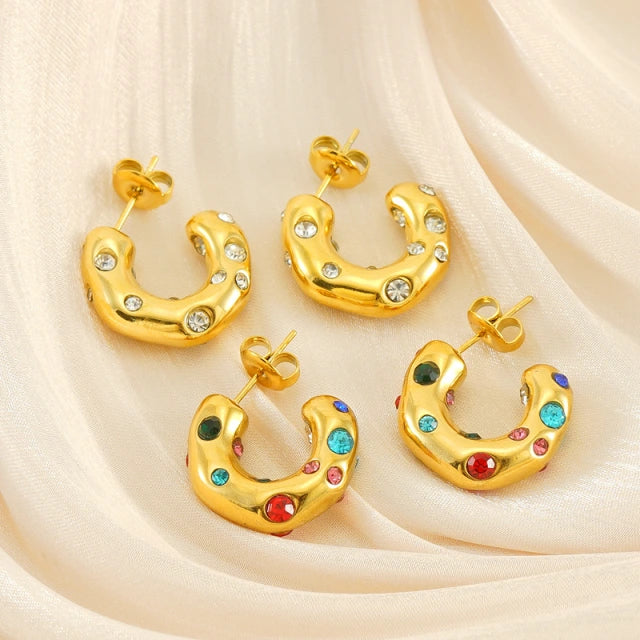 Zircon Hoop Earrings