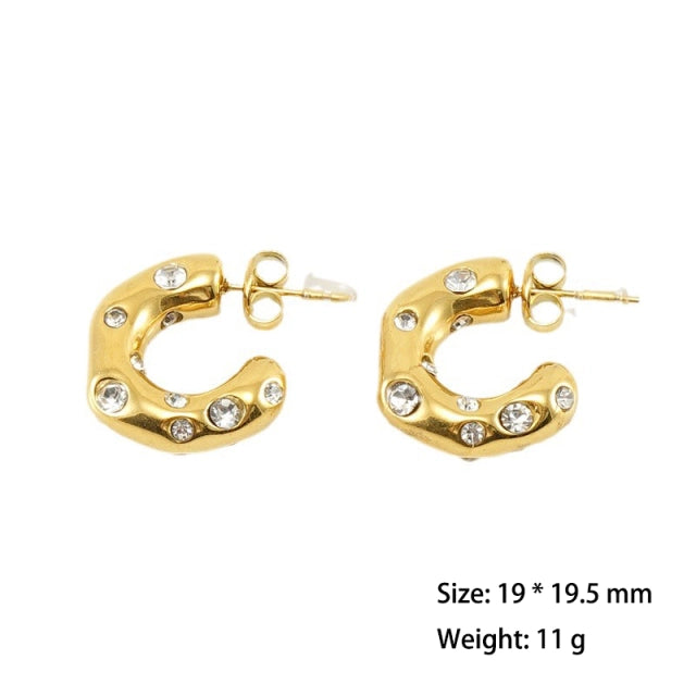 Zircon Hoop Earrings