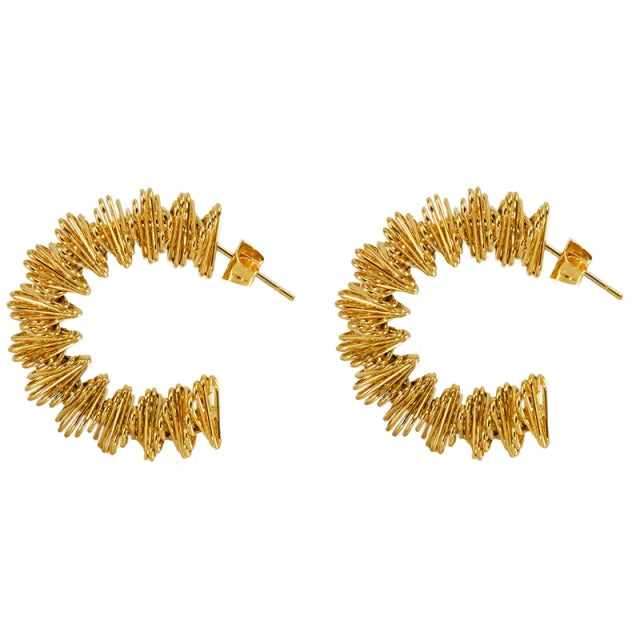 Gold Spring Earrings(Stainless Steel)