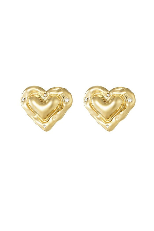 Graceful Gold Heart Earrings