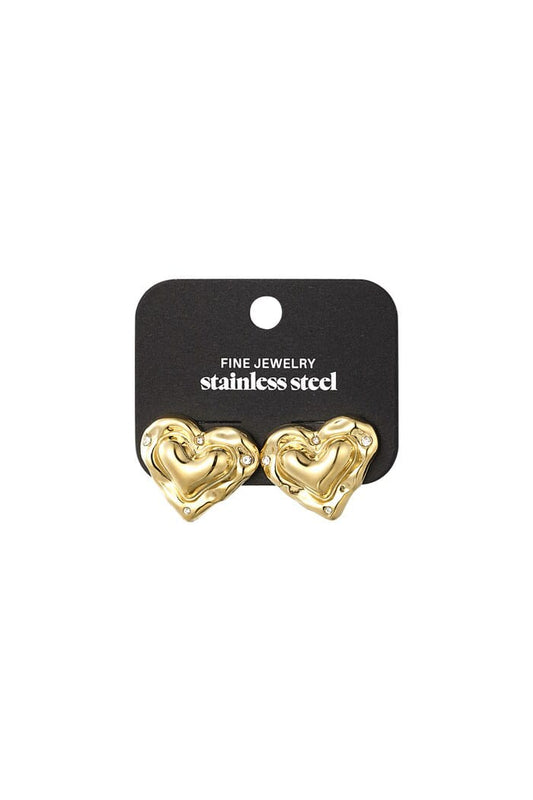 Graceful Gold Heart Earrings