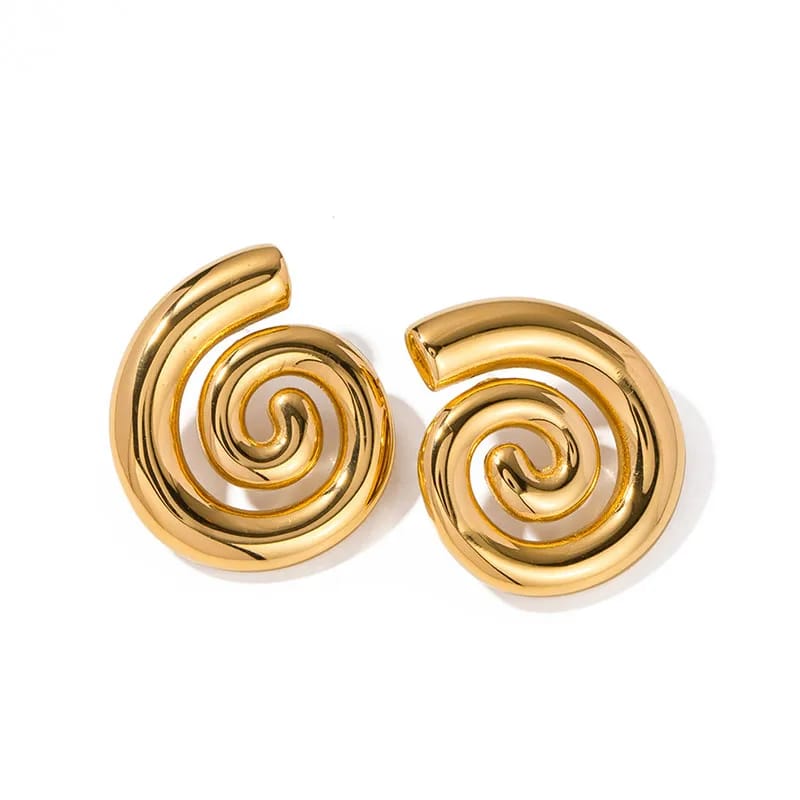 Vintage Style Luxurious Solid Plating 18K Gold-Plated Earrings