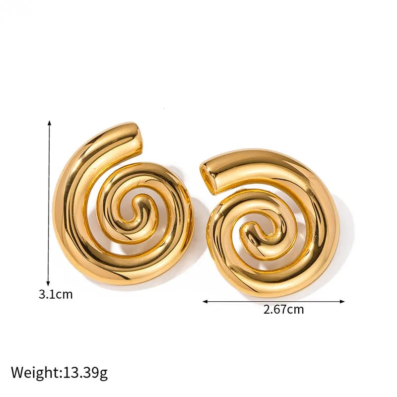 Vintage Style Luxurious Solid Plating 18K Gold-Plated Earrings