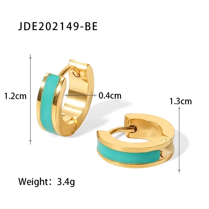 Enamel Gold Plated Earrings