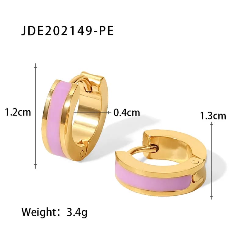 Enamel Gold Plated Earrings