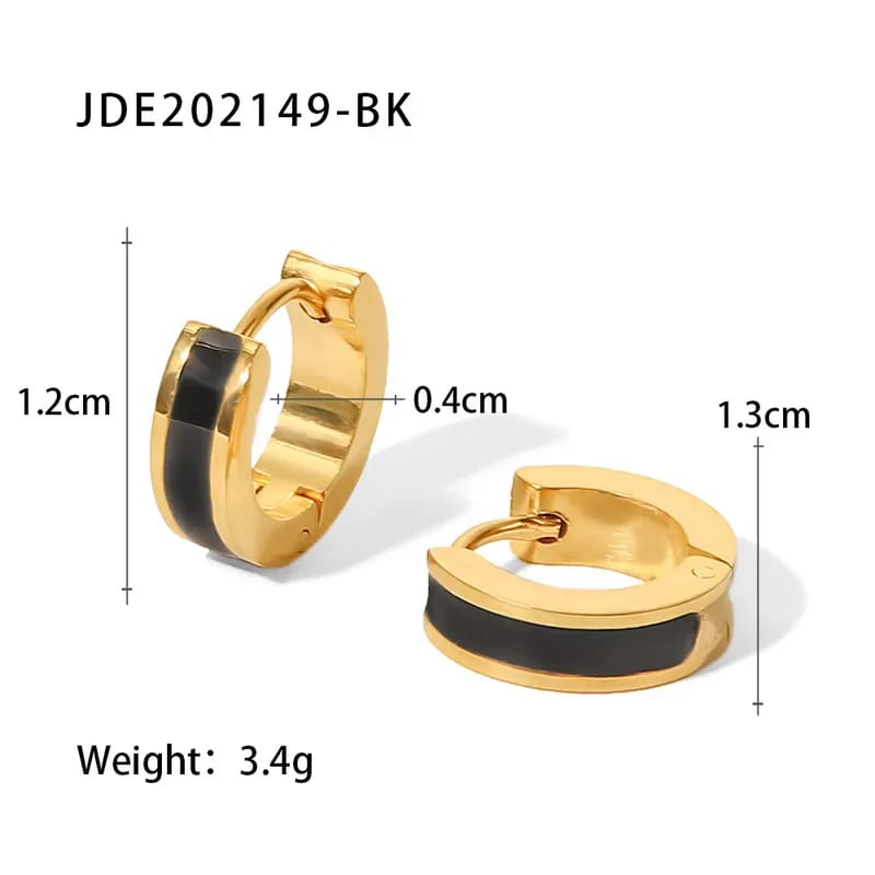 Enamel Gold Plated Earrings