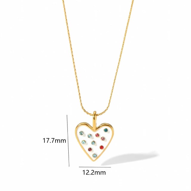 Love Enamel Rhinestone Necklace