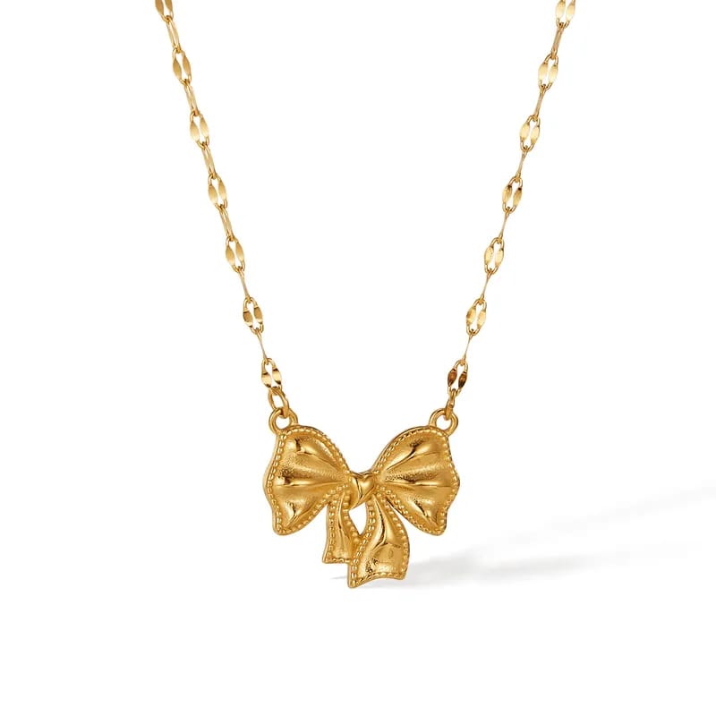 Simple Bow Knot Pendant Necklace