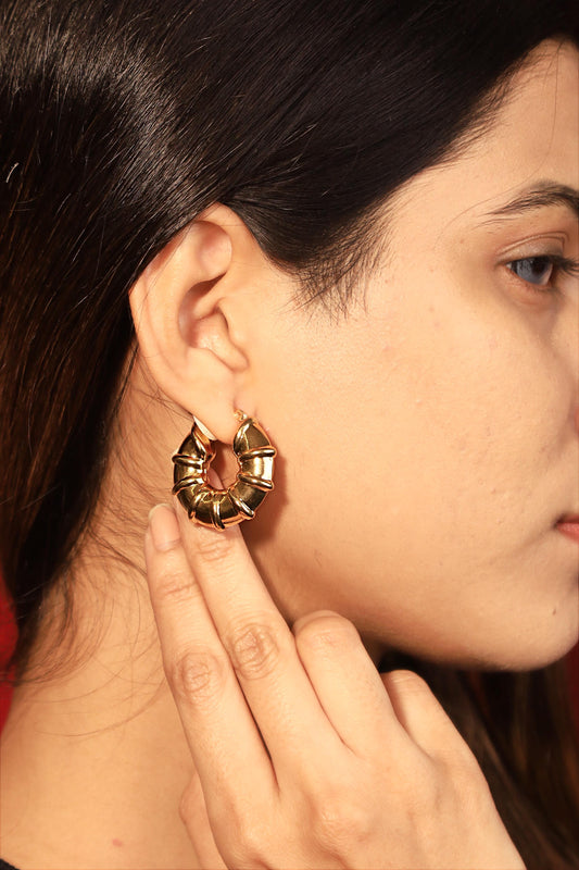 Bamboo Hollow Earrings 18K Gold plated