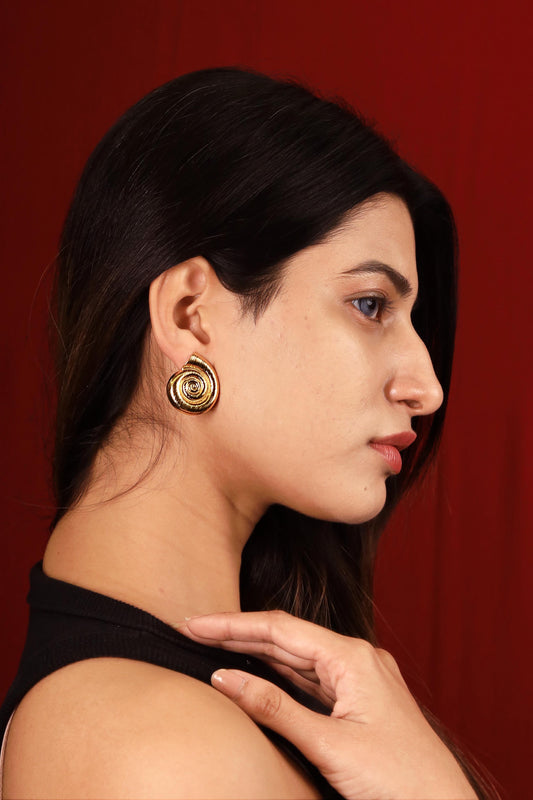 Golden Conch Ear Studs